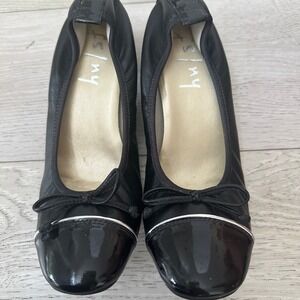 French sole shoe fs/ny fsny black patent heel size 8.5 business casual
